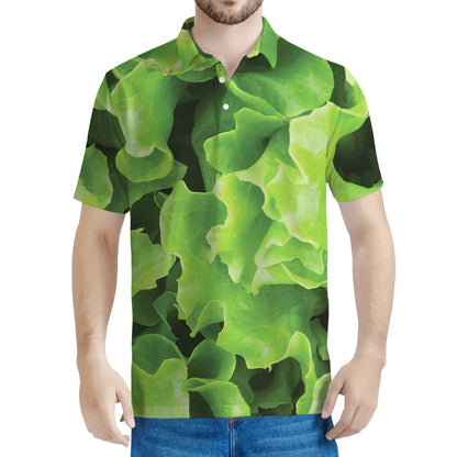 Fresh Lettuce Leaves Print Men's Polo Shirt
