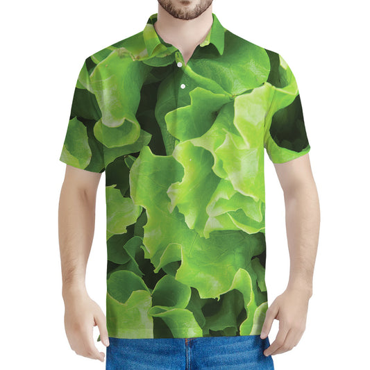 Fresh Lettuce Leaves Print Men's Polo Shirt