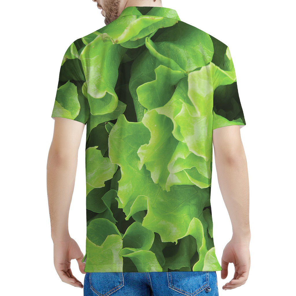 Fresh Lettuce Leaves Print Men's Polo Shirt