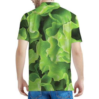 Fresh Lettuce Leaves Print Men's Polo Shirt