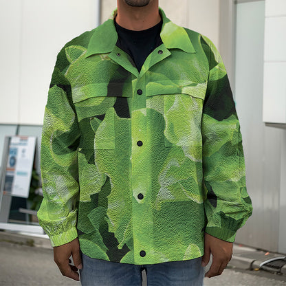 Fresh Lettuce Leaves Print Men's Shirt Jacket