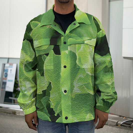 Fresh Lettuce Leaves Print Men's Shirt Jacket