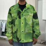 Fresh Lettuce Leaves Print Men's Shirt Jacket