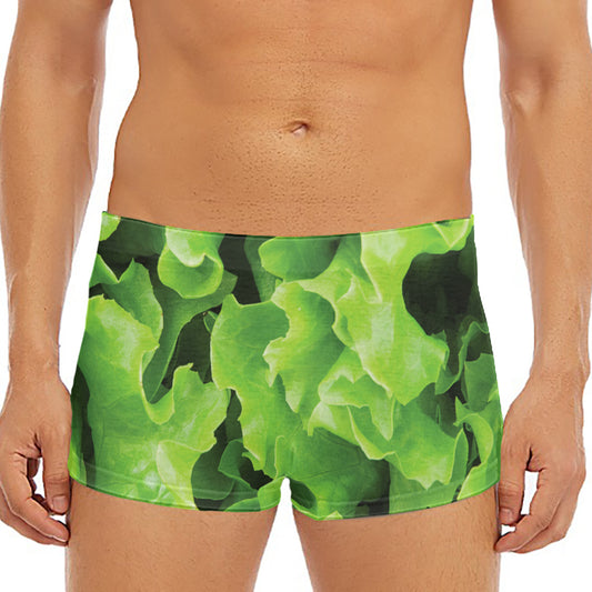 Fresh Lettuce Leaves Print Men's Short Boxer Briefs