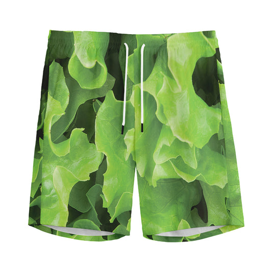Fresh Lettuce Leaves Print Men's Sports Shorts