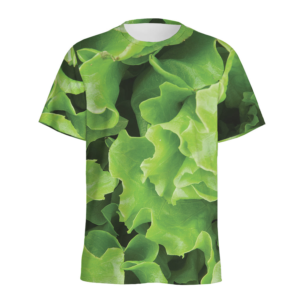 Fresh Lettuce Leaves Print Men's Sports T-Shirt