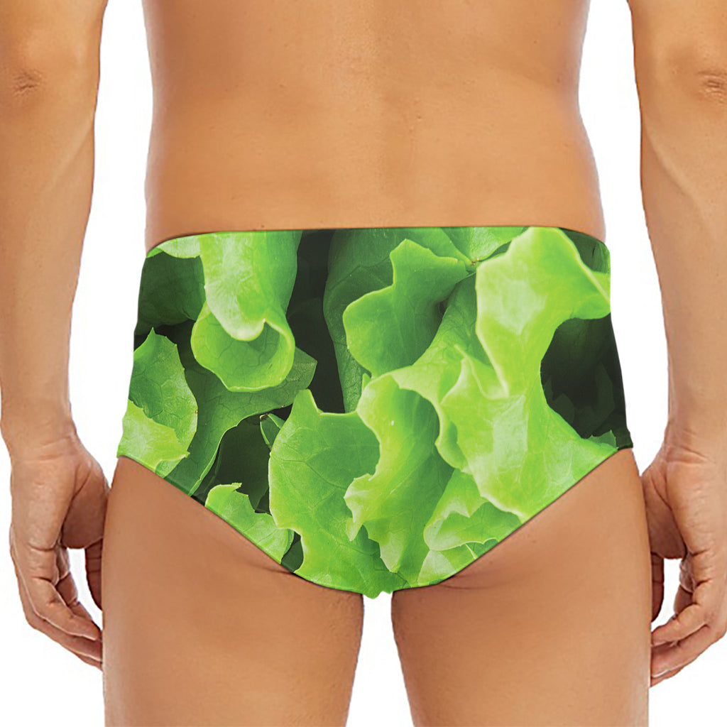 Fresh Lettuce Leaves Print Men's Triangle Swim Briefs