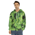 Fresh Lettuce Leaves Print Men's Velvet Pullover Hoodie