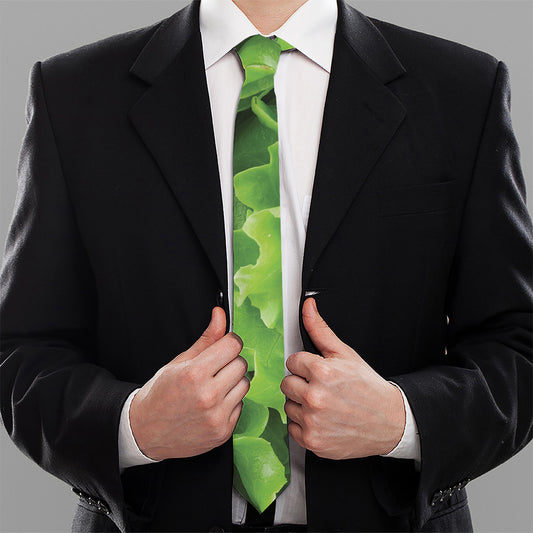 Fresh Lettuce Leaves Print Necktie
