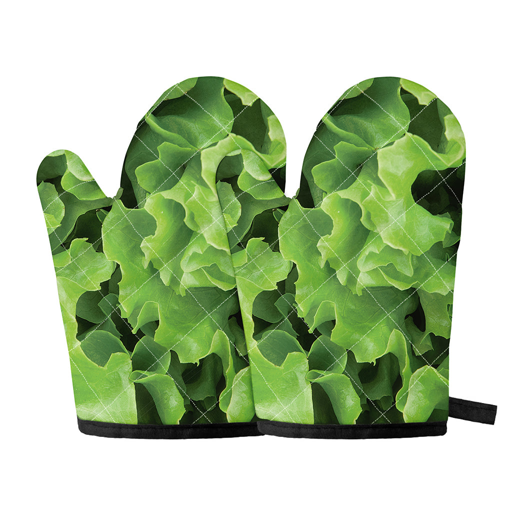 Fresh Lettuce Leaves Print Oven Mitts