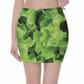 Fresh Lettuce Leaves Print Pencil Mini Skirt