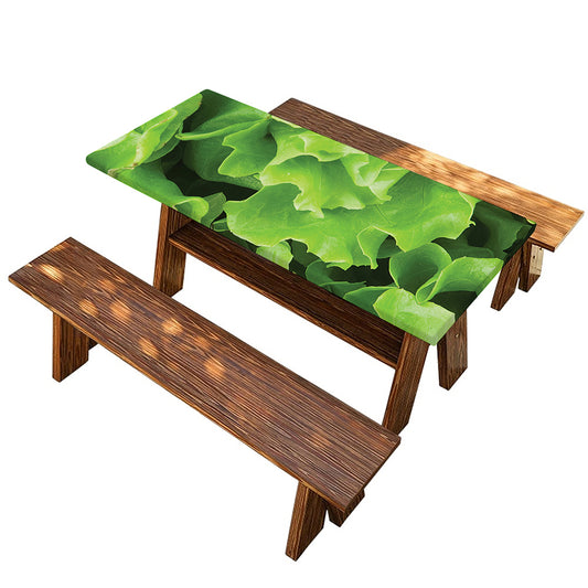 Fresh Lettuce Leaves Print Picnic Table Cover