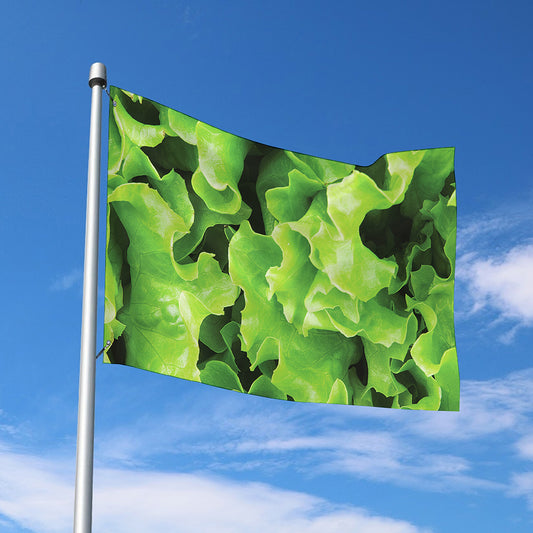 Fresh Lettuce Leaves Print Polyester Flag