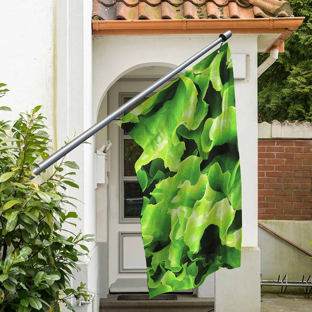 Fresh Lettuce Leaves Print Polyester Flag