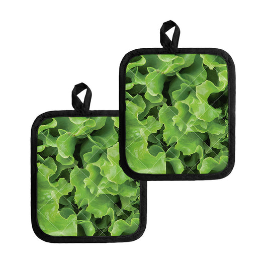 Fresh Lettuce Leaves Print Pot Holders