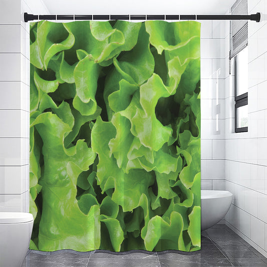 Fresh Lettuce Leaves Print Premium Shower Curtain