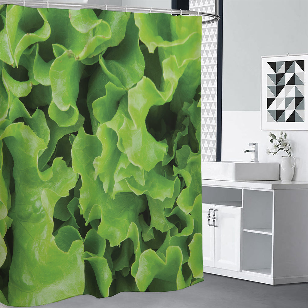 Fresh Lettuce Leaves Print Premium Shower Curtain