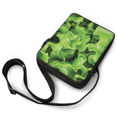 Fresh Lettuce Leaves Print Rectangular Crossbody Bag