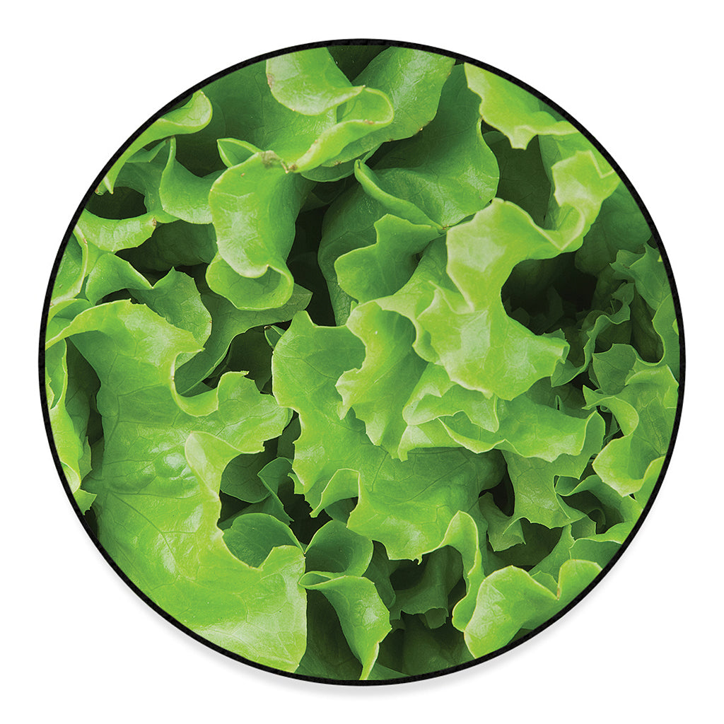 Fresh Lettuce Leaves Print Round Floor Mat