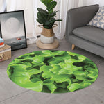 Fresh Lettuce Leaves Print Round Rug