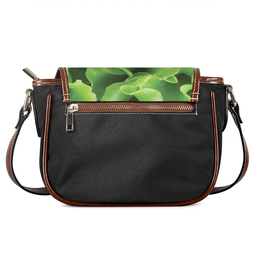 Fresh Lettuce Leaves Print Saddle Bag