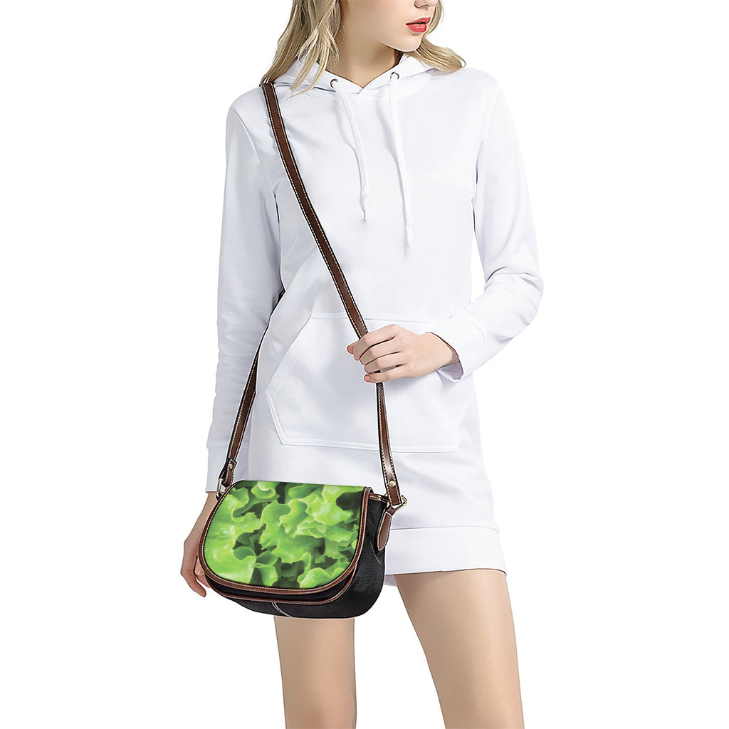 Fresh Lettuce Leaves Print Saddle Bag