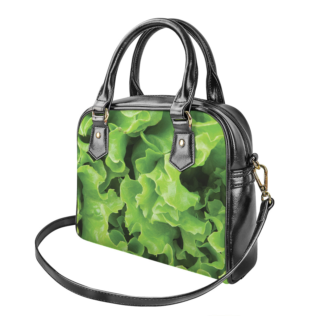 Fresh Lettuce Leaves Print Shoulder Handbag