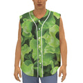 Fresh Lettuce Leaves Print Sleeveless Baseball Jersey