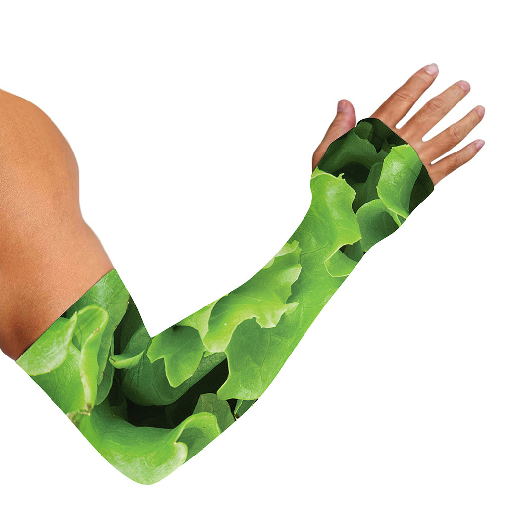 Fresh Lettuce Leaves Print Sun Protection Arm Sleeves