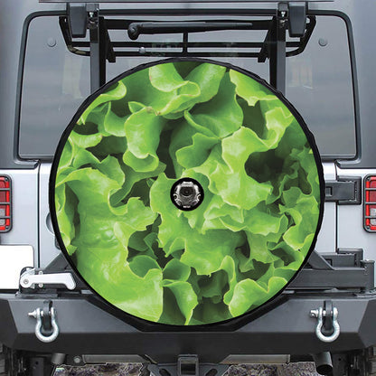 Fresh Lettuce Leaves Print Tire Cover With Camera Hole