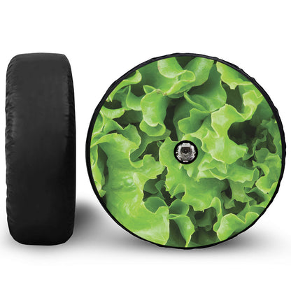 Fresh Lettuce Leaves Print Tire Cover With Camera Hole