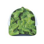 Fresh Lettuce Leaves Print White Mesh Trucker Cap
