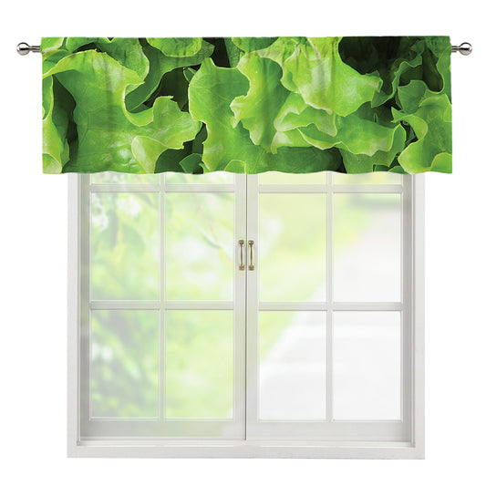 Fresh Lettuce Leaves Print Window Valance