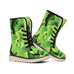 Fresh Lettuce Leaves Print Winter Boots