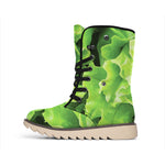Fresh Lettuce Leaves Print Winter Boots