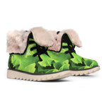 Fresh Lettuce Leaves Print Winter Boots