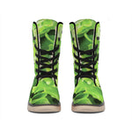 Fresh Lettuce Leaves Print Winter Boots