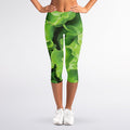 Fresh Lettuce Leaves Print Women's Capri Leggings