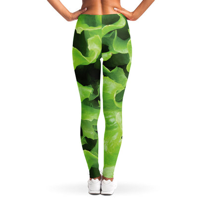 Fresh Lettuce Leaves Print Women's Leggings
