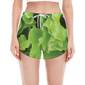 Fresh Lettuce Leaves Print Women's Split Running Shorts