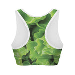 Fresh Lettuce Leaves Print Women's Sports Bra