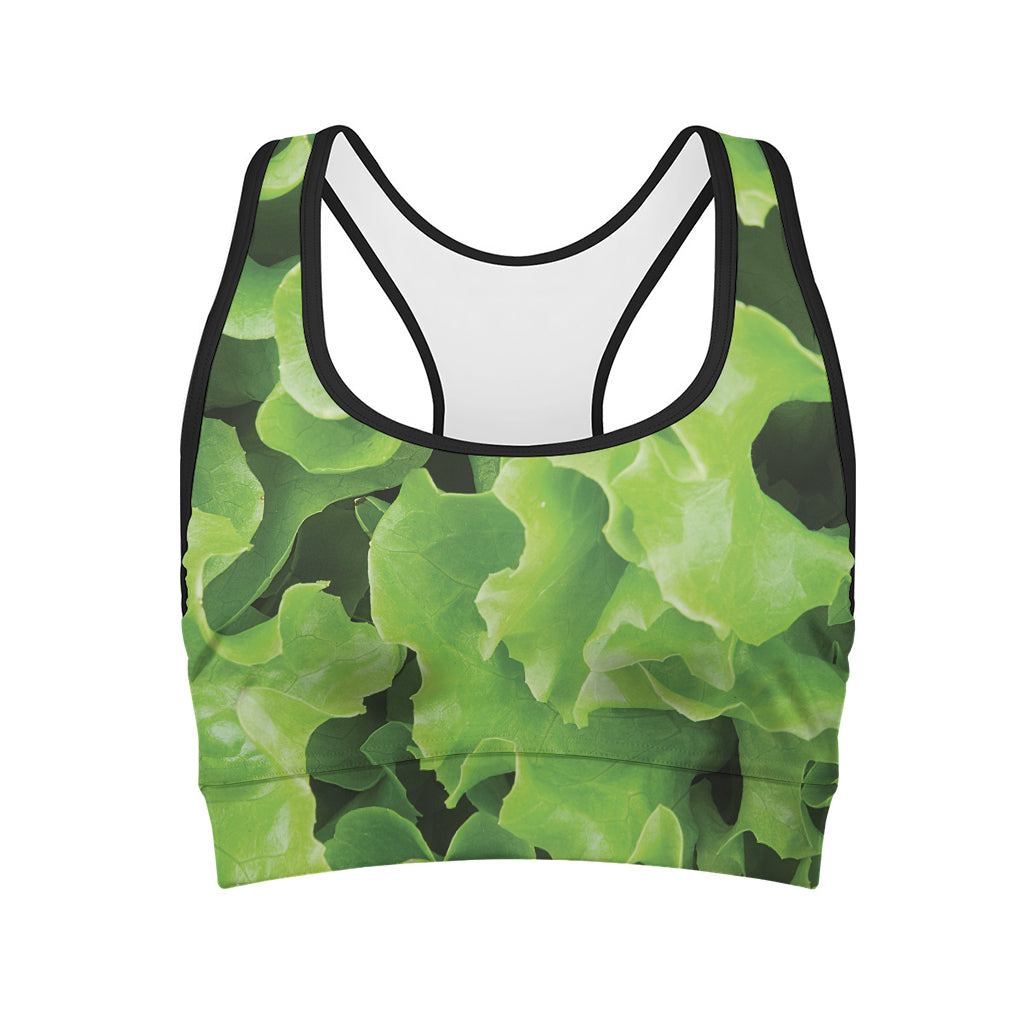 Fresh Lettuce Leaves Print Women's Sports Bra