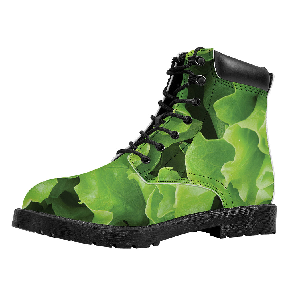 Fresh Lettuce Leaves Print Work Boots