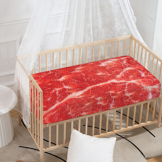 Fresh Meat Print Baby Crib Sheet