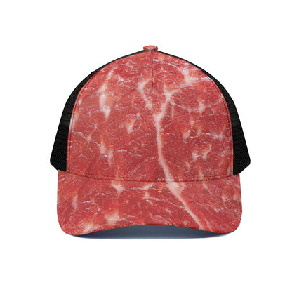 Fresh Meat Print Black Mesh Trucker Cap
