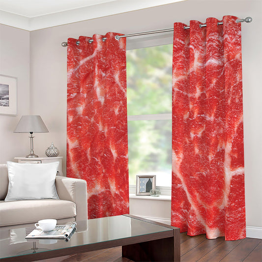 Fresh Meat Print Blackout Grommet Curtains