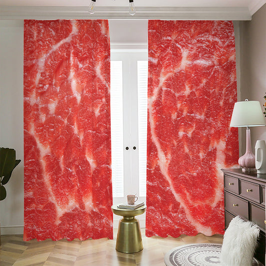 Fresh Meat Print Blackout Pencil Pleat Curtains