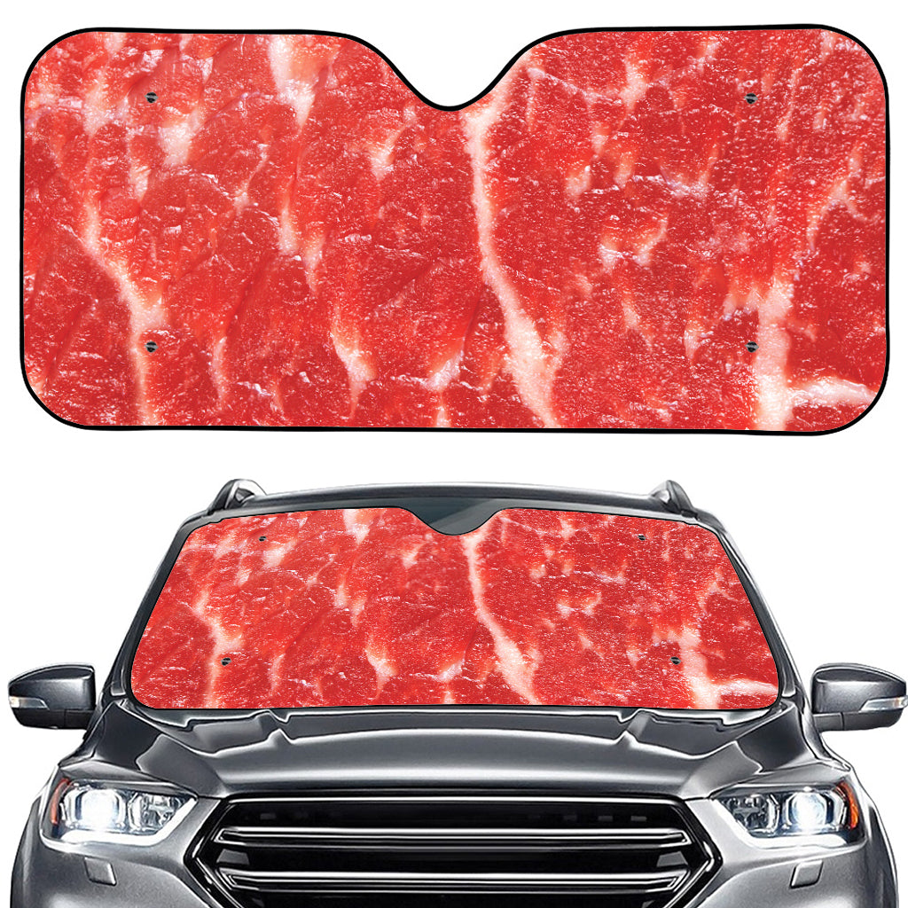 Fresh Meat Print Car Windshield Sun Shade