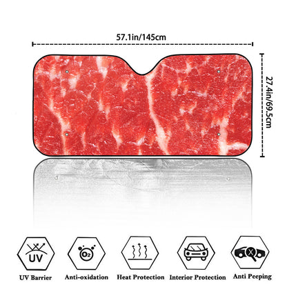 Fresh Meat Print Car Windshield Sun Shade