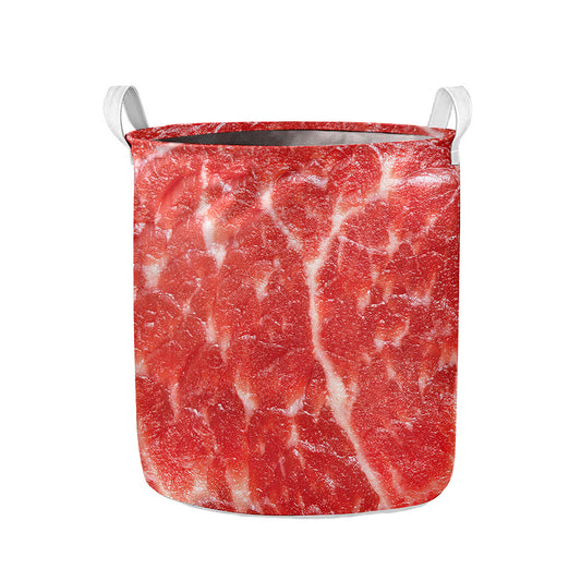 Fresh Meat Print Collapsible Laundry Basket